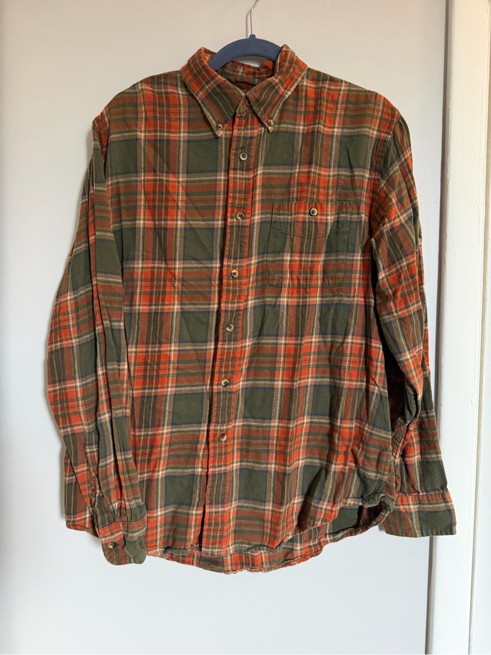 G.H. Bass & Co. Olive and Orange Plaid Button-Down Shirt